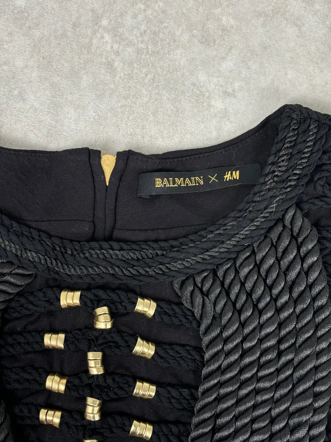 2015 Balmain H&M Black Gold-Stud Tank Top GsBOFPT 9