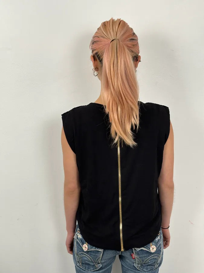2015 Balmain H&M Black Gold-Stud Tank Top GsBOFPT 3
