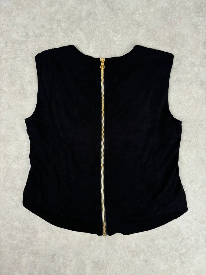 2015 Balmain H&M Black Gold-Stud Tank Top GsBOFPT 5