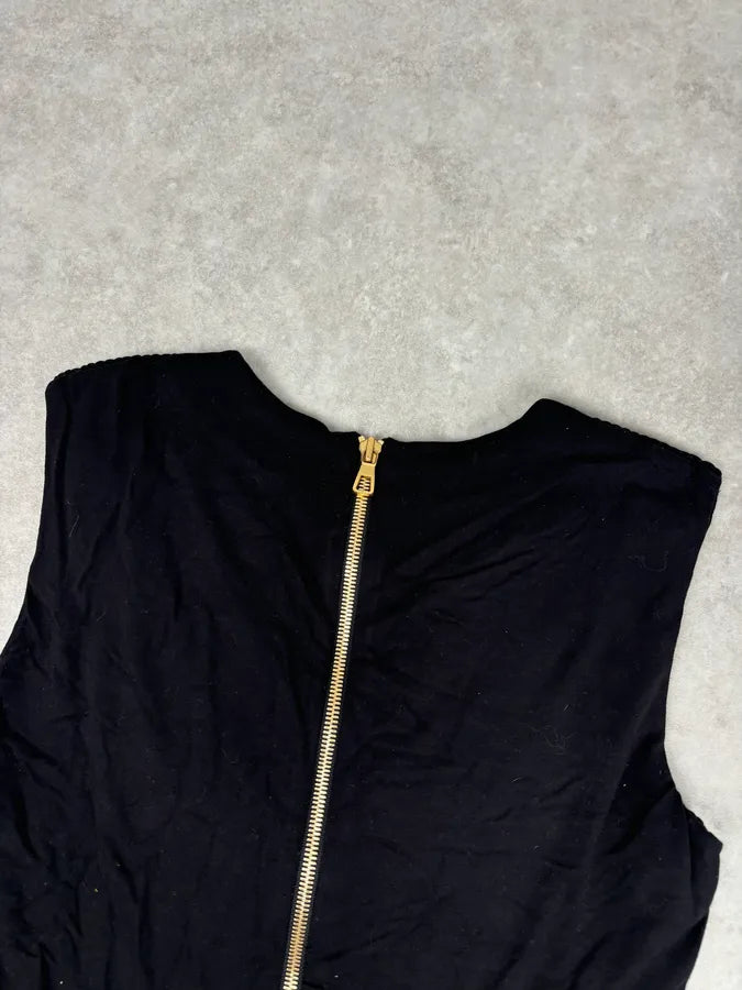 2015 Balmain H&M Black Gold-Stud Tank Top GsBOFPT 6