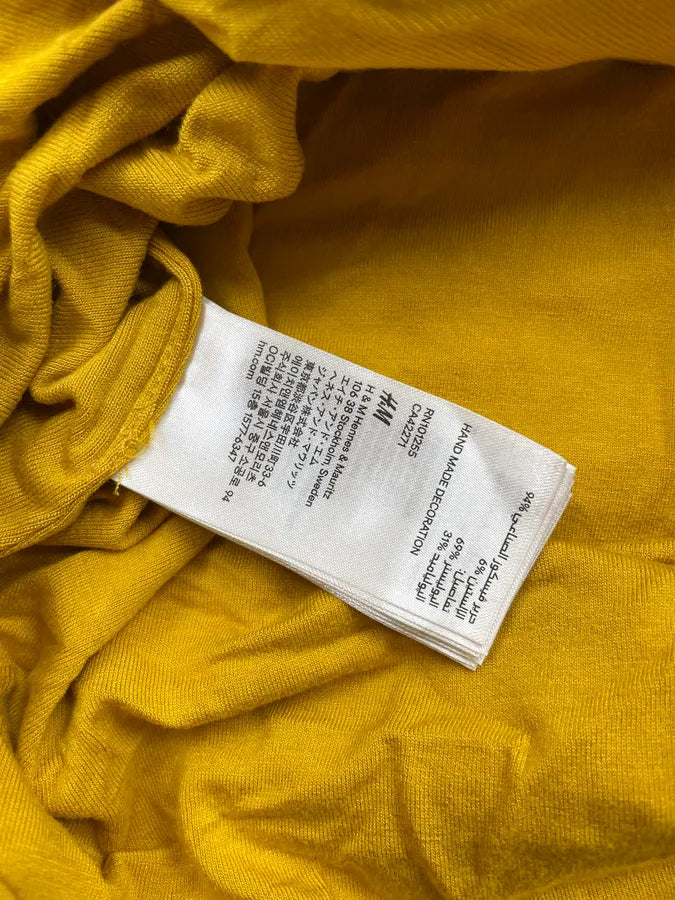 2015 Balmain H&M Mustard Yellow Rope-Embellished Top ZkFaHzz 6