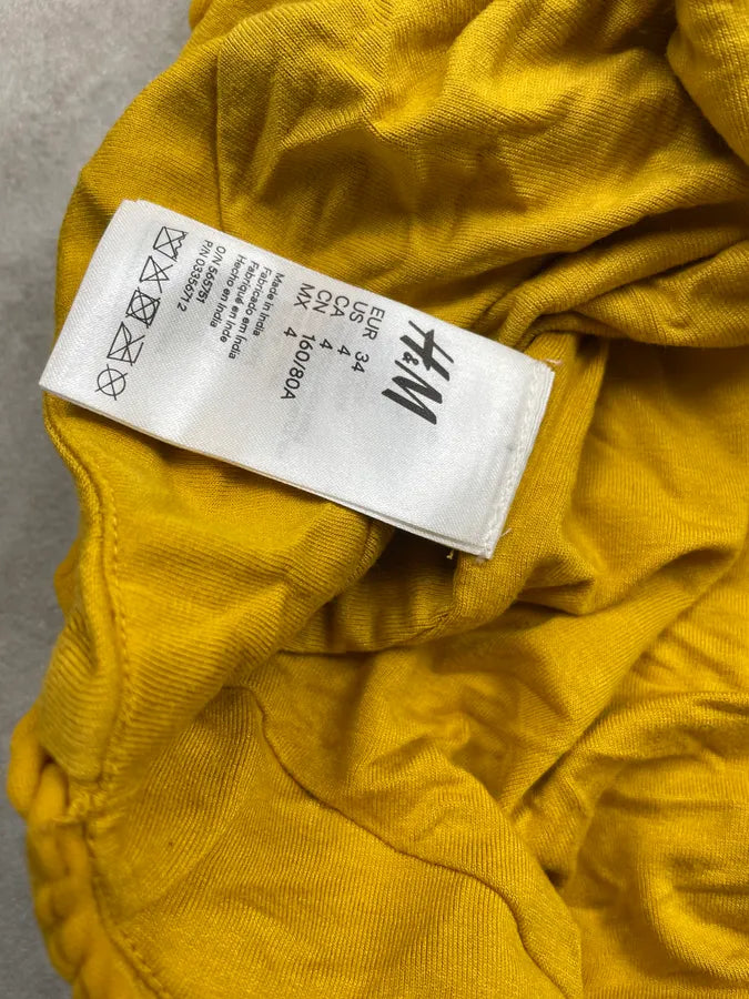 2015 Balmain H&M Mustard Yellow Rope-Embellished Top ZkFaHzz 7