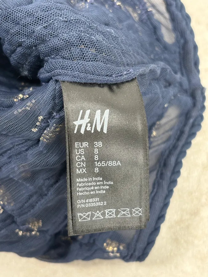 SS2015 Balmain x H&M Navy Gold-Beaded Blouse fSlWxAD 10