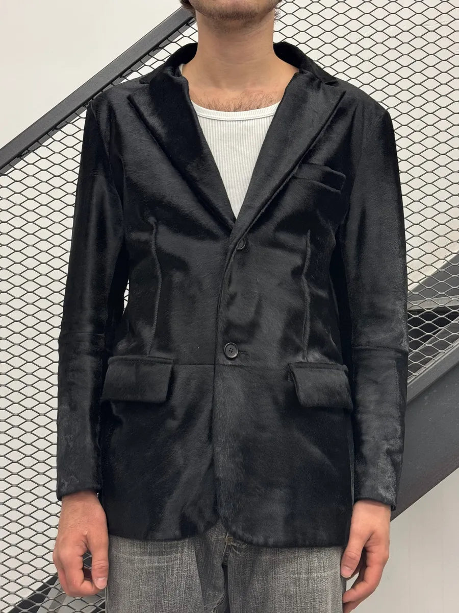 AW2011 Prada Black Pony Hair Leather Blazer Jacket PcIifOt 1
