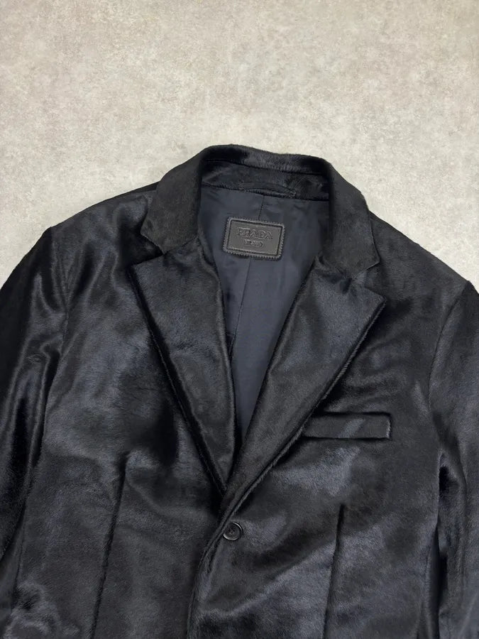 AW2011 Prada Black Pony Hair Leather Blazer Jacket PcIifOt 3