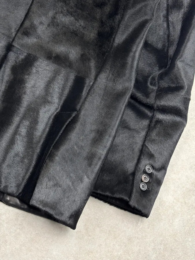 AW2011 Prada Black Pony Hair Leather Blazer Jacket PcIifOt 7