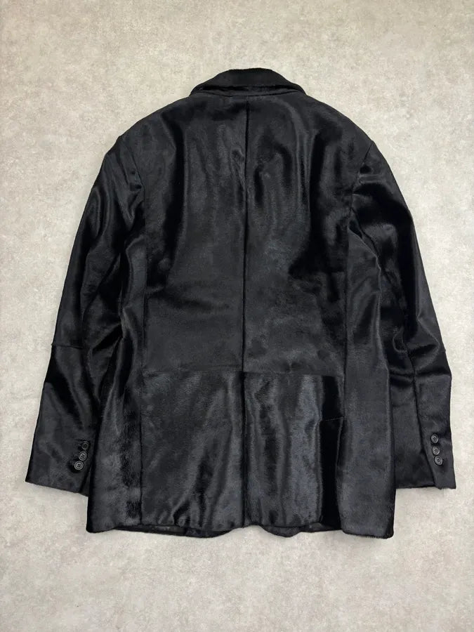 AW2011 Prada Black Pony Hair Leather Blazer Jacket PcIifOt 4