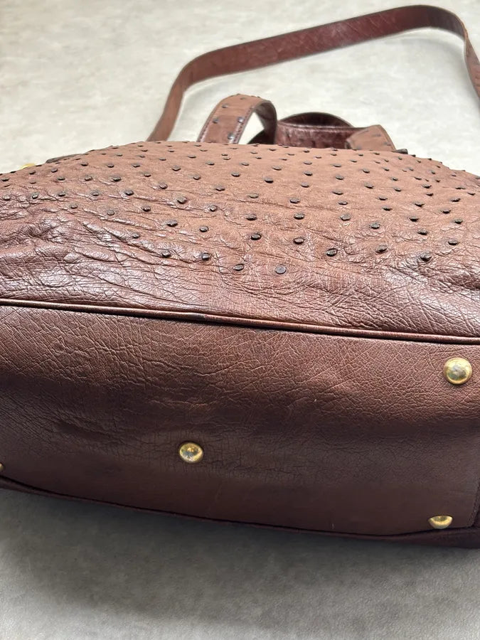 2011 Yves Saint Laurent Brown Ostrich Handle Bag VrxhTRp 15