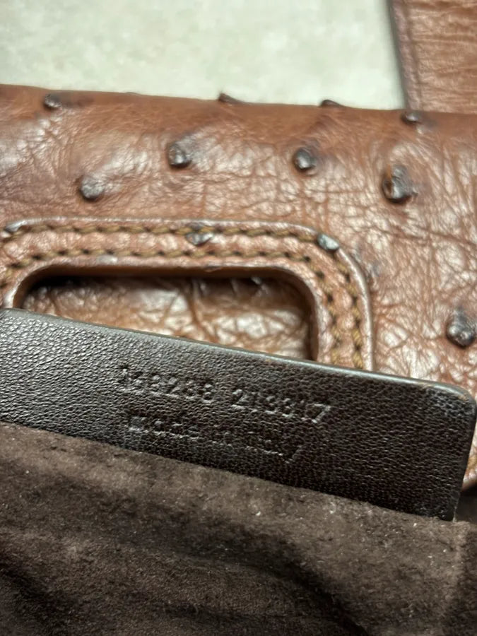 2011 Yves Saint Laurent Brown Ostrich Handle Bag VrxhTRp 18