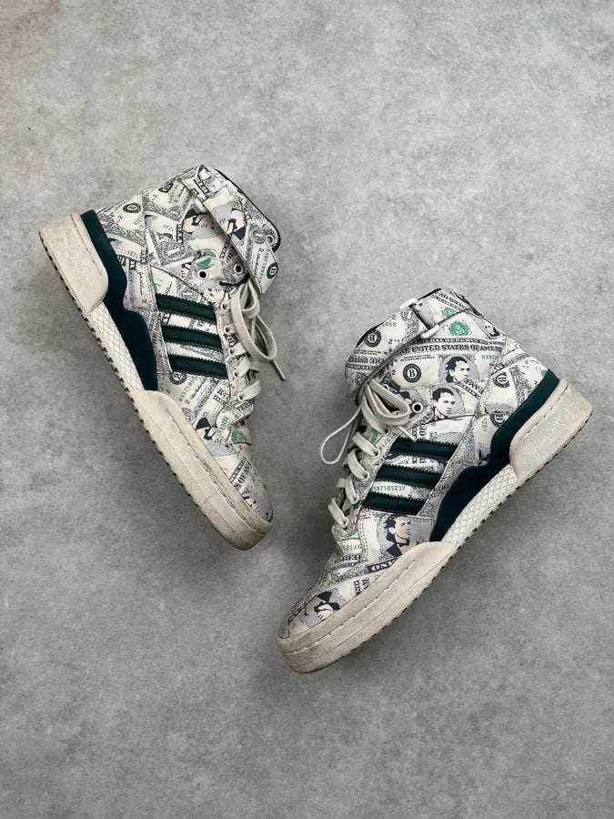 2012 Adidas by Jeremy Scott Money Wings White Dollar High Sneakers KYnlklP 2