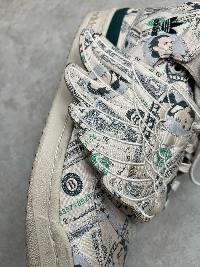 2012 Adidas by Jeremy Scott Money Wings White Dollar High Sneakers KYnlklP 3