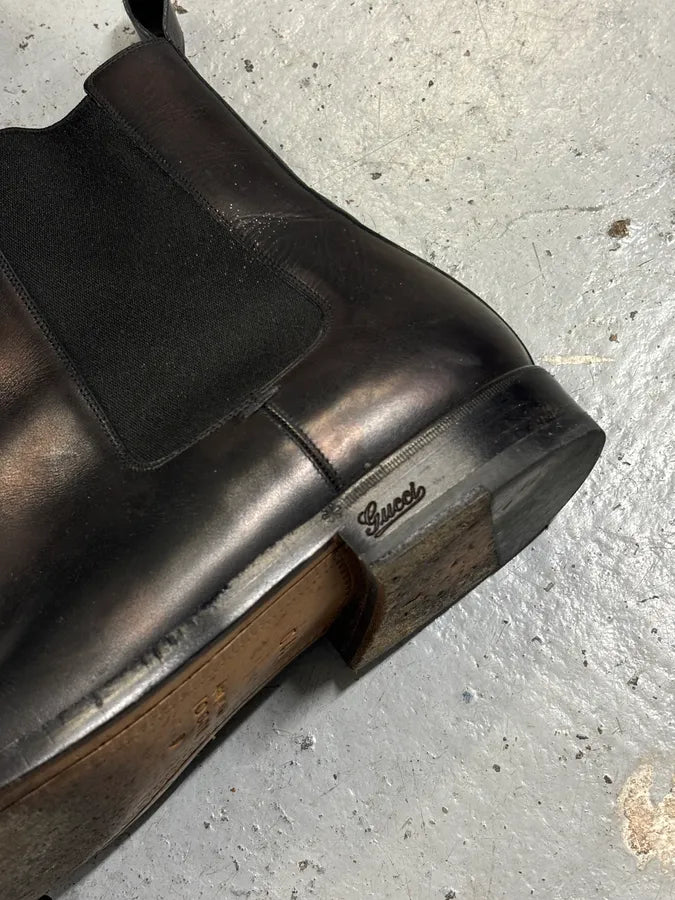 AW2012 Gucci Black Leather Chelsea Boots guQoUSW 7