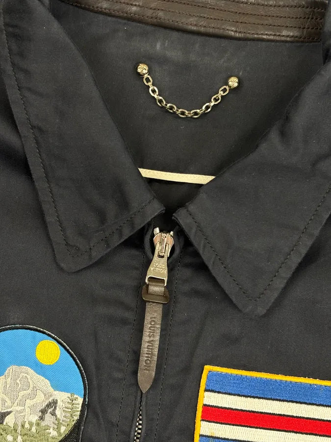 AW2012 Louis Vuitton Navy Patchwork Flag Jacket   GJpqUMS 7