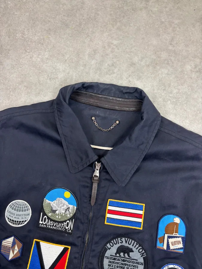 AW2012 Louis Vuitton Navy Patchwork Flag Jacket   GJpqUMS 3