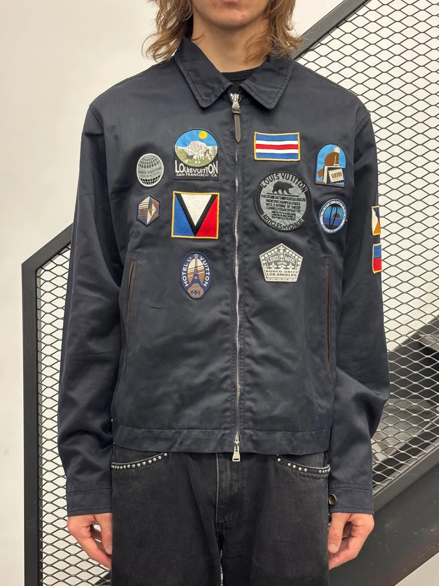 AW2012 Louis Vuitton Navy Patchwork Flag Jacket   GJpqUMS 1