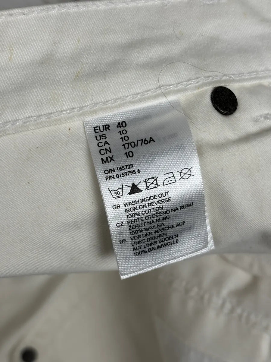 2012 Maison Margiela H&P White Cracked Painted Slim Jeans brQnkZj 10