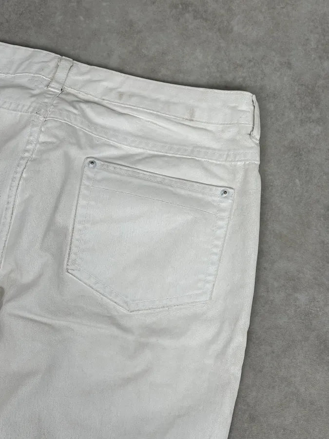 2012 Maison Margiela H&P White Cracked Painted Slim Jeans brQnkZj 7