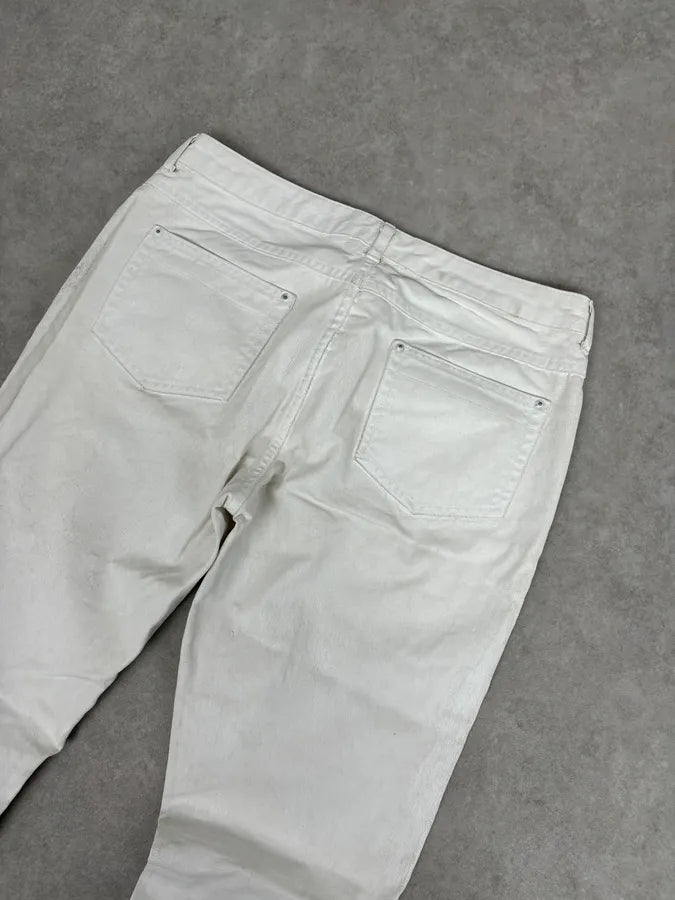 2012 Maison Margiela H&P White Cracked Painted Slim Jeans brQnkZj 6
