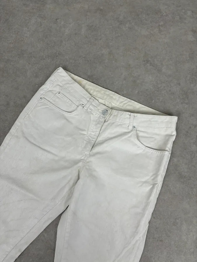 2012 Maison Margiela H&P White Cracked Painted Slim Jeans brQnkZj 4