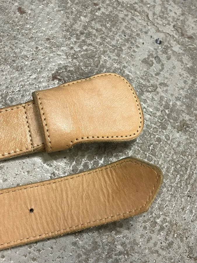 2012 Maison Margiela H&M Beige Cowboy Leather Belt QYOpghB 7