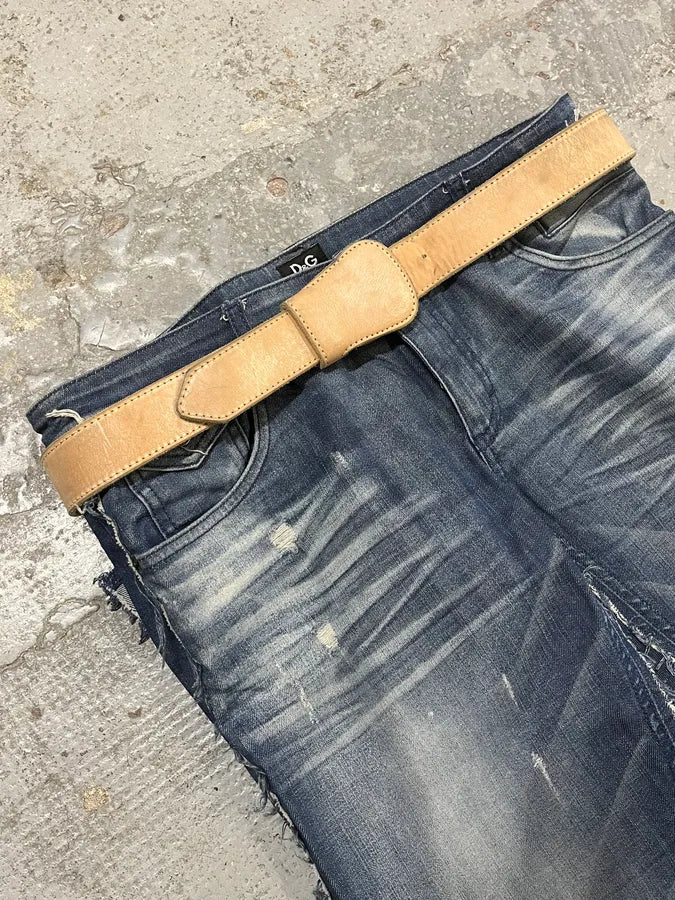 2012 Maison Margiela H&M Beige Cowboy Leather Belt QYOpghB 0