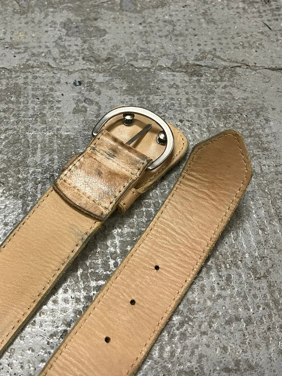 2012 Maison Margiela H&M Beige Cowboy Leather Belt QYOpghB 2