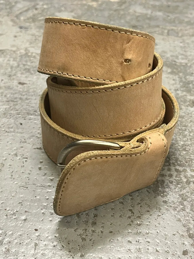 2012 Maison Margiela H&M Beige Cowboy Leather Belt QYOpghB 4