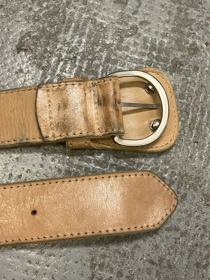 2012 Maison Margiela H&M Beige Cowboy Leather Belt QYOpghB 5