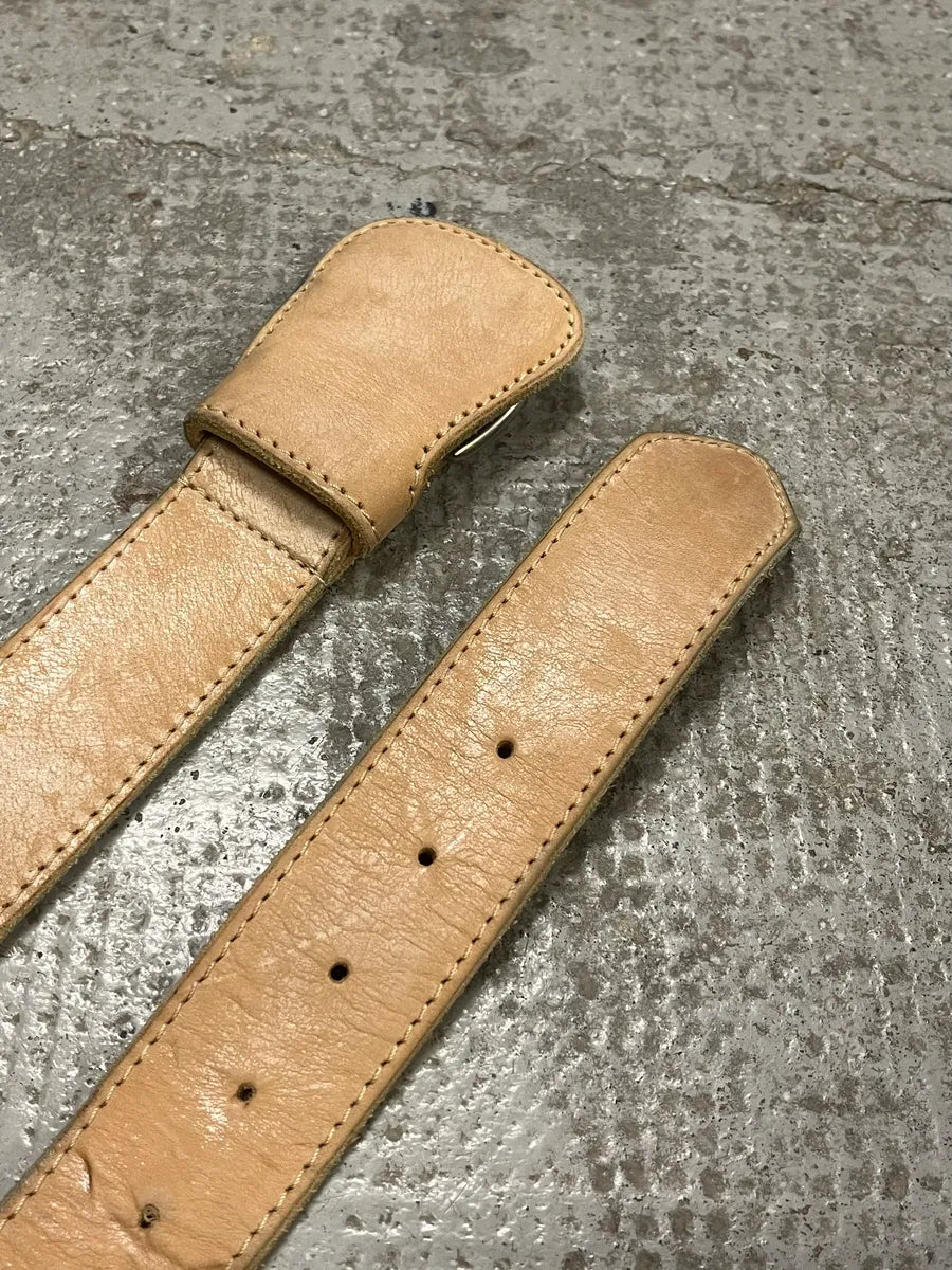 2012 Maison Margiela H&M Beige Cowboy Leather Belt QYOpghB 1