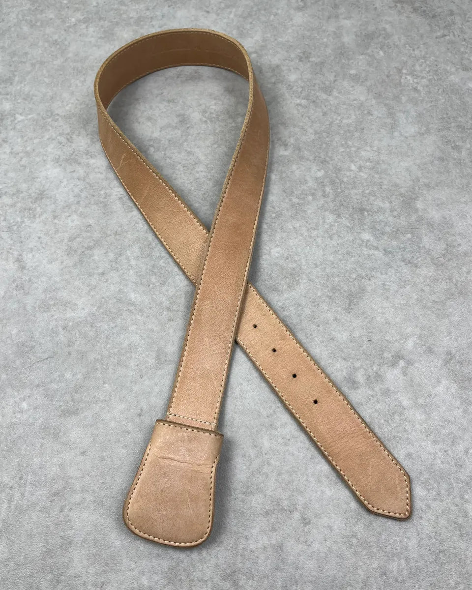 2012 Maison Margiela HM Beige Leather Western Belt bTCYdGf 0