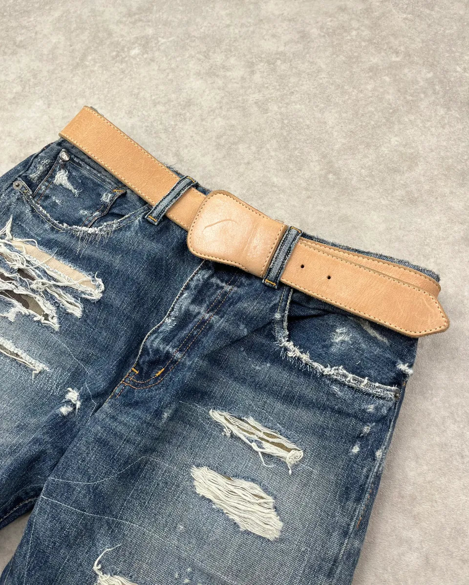 2012 Maison Margiela HM Beige Leather Western Belt bTCYdGf 1