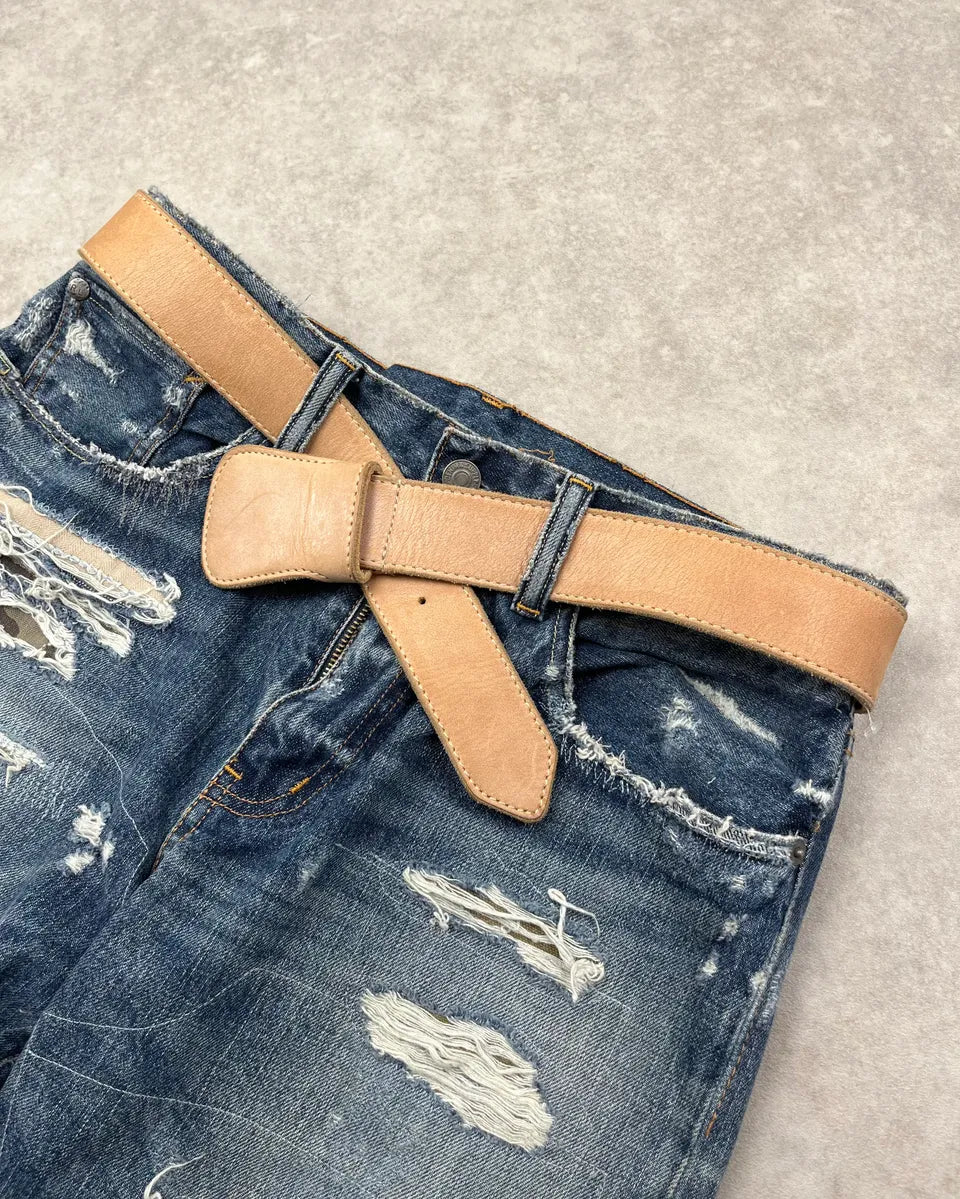 2012 Maison Margiela HM Beige Leather Western Belt bTCYdGf 2