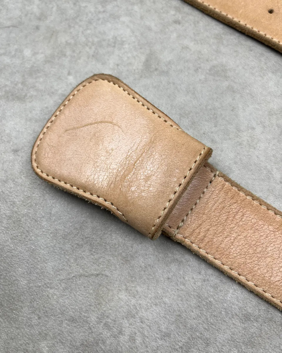 2012 Maison Margiela HM Beige Leather Western Belt bTCYdGf 4