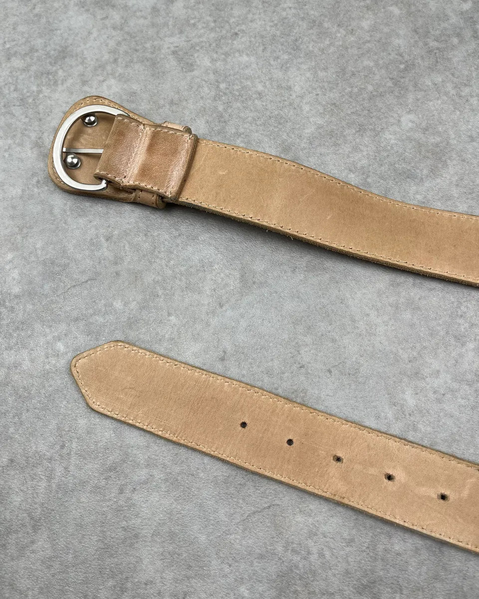2012 Maison Margiela HM Beige Leather Western Belt bTCYdGf 5