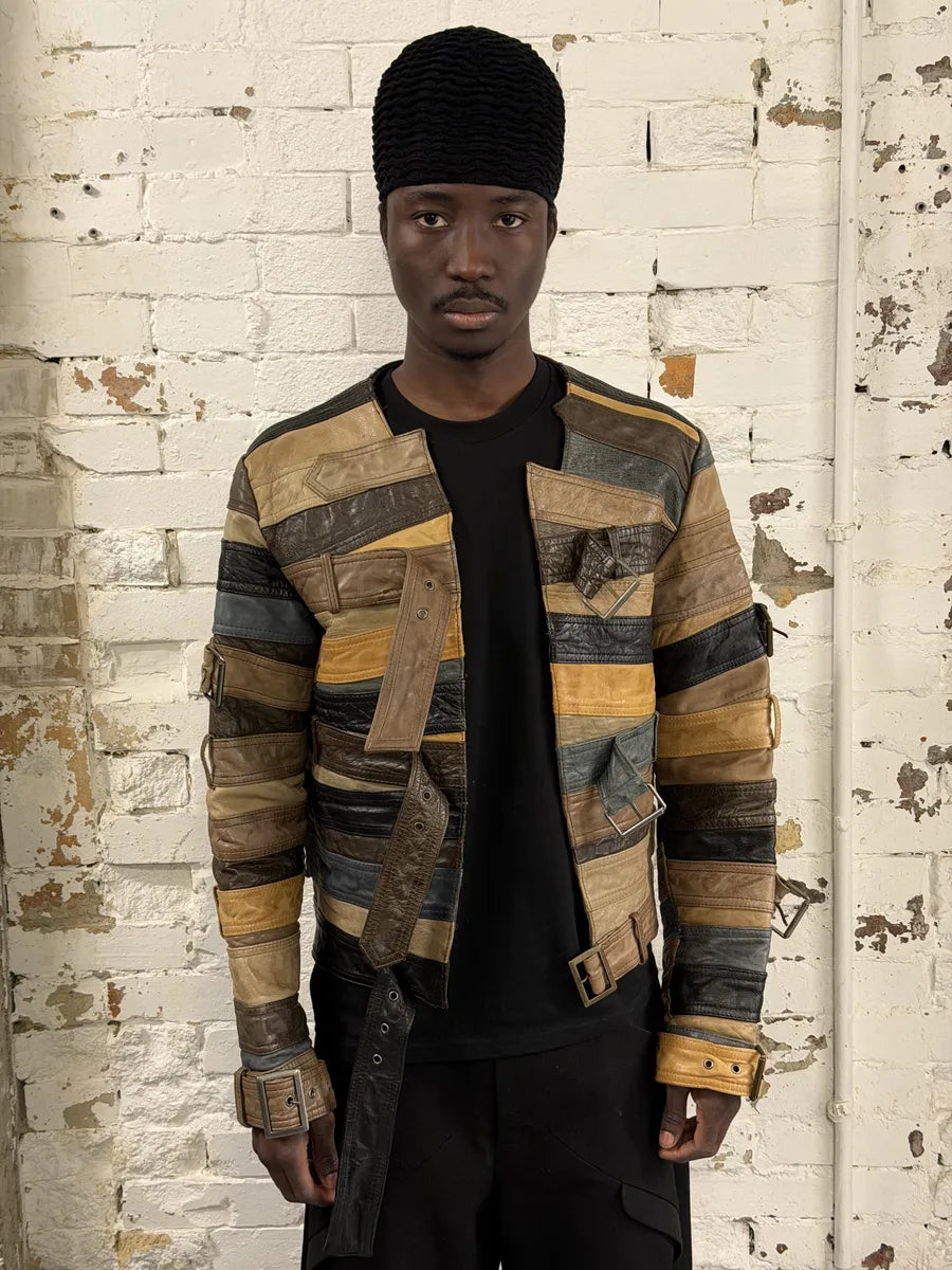 2012 Maison Margiela H&M Belt Leather Jacket BPhdpTj 2