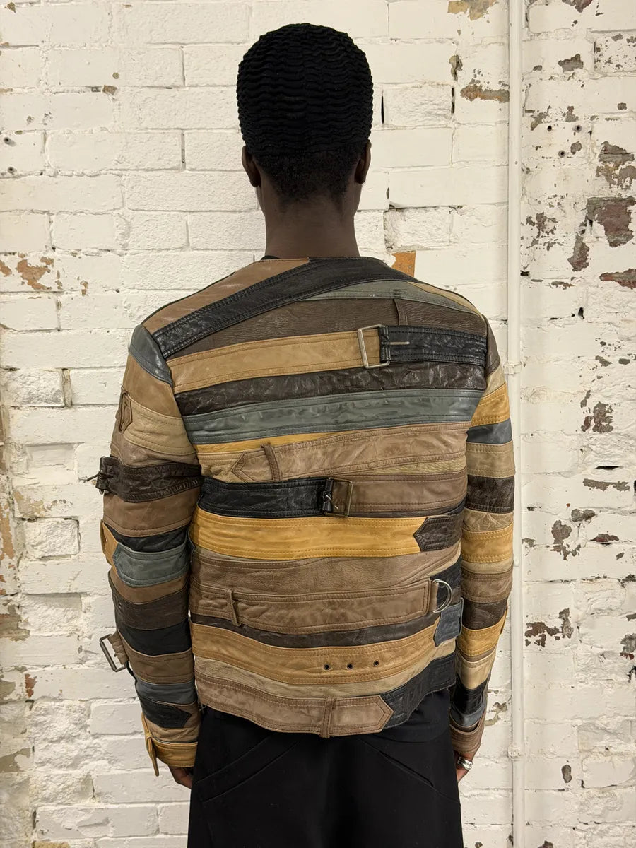 2012 Maison Margiela H&M Belt Leather Jacket BPhdpTj 3