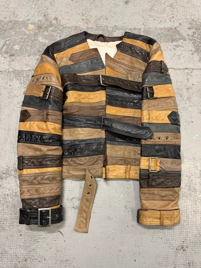 2012 Maison Margiela H&M Belt Leather Jacket BRtdoZq 0