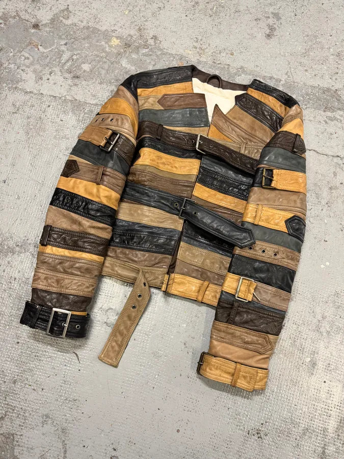 2012 Maison Margiela H&M Belt Leather Jacket BRtdoZq 3