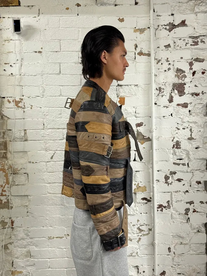 2012 Maison Margiela H&M Belt Leather Jacket BRtdoZq 4