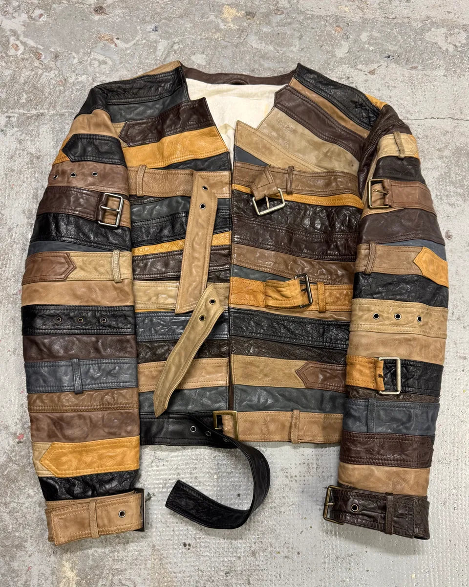 2012 Maison Margiela H&M Belt Leather Jacket dfCkuzi 0