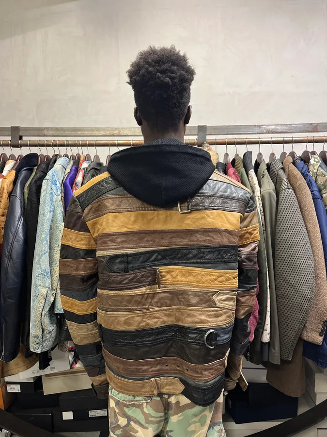 2012 Maison Margiela H&M Belt Leather Jacket dfCkuzi 2