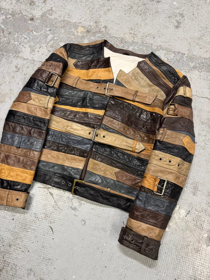 2012 Maison Margiela H&M Belt Leather Jacket dfCkuzi 3