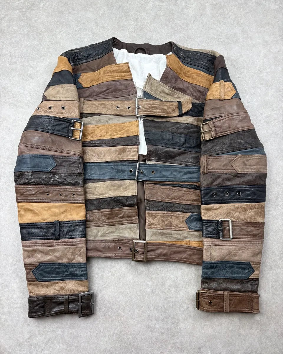 2012 Maison Margiela H&M Belt Leather Jacket GLRWCrw 0