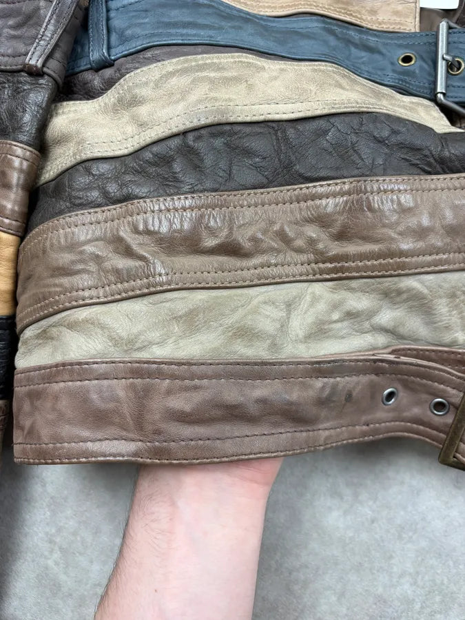 2012 Maison Margiela H&M Belt Leather Jacket GLRWCrw 10