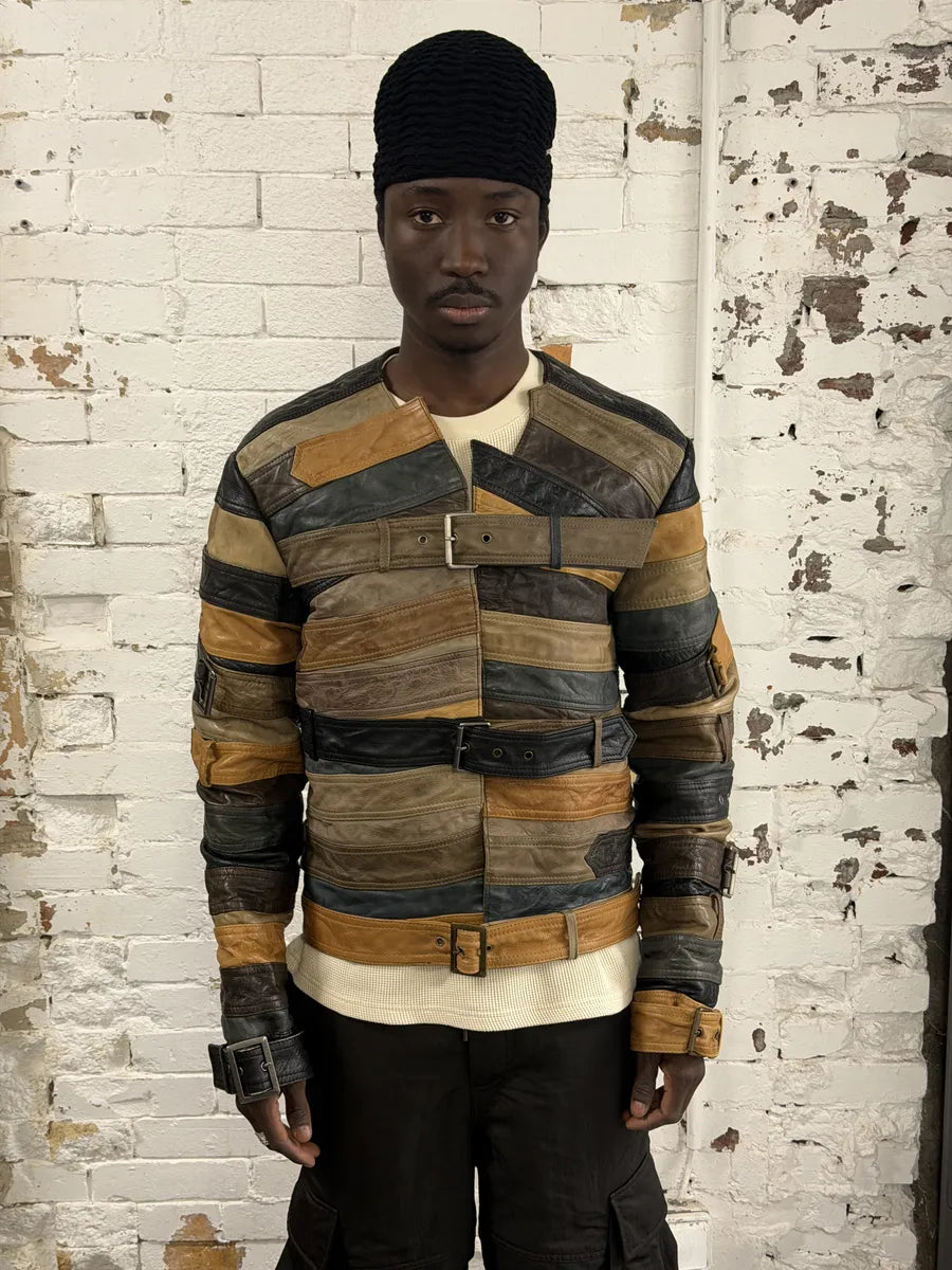 2012 Maison Margiela H&M Belt Leather Jacket vdeXIXn 1