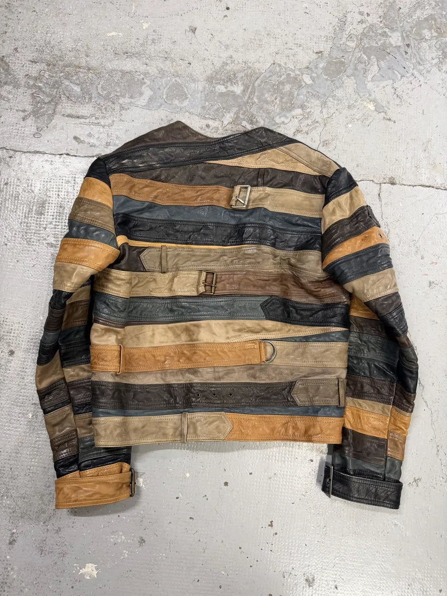 2012 Maison Margiela H&M Belt Leather Jacket vdeXIXn 3