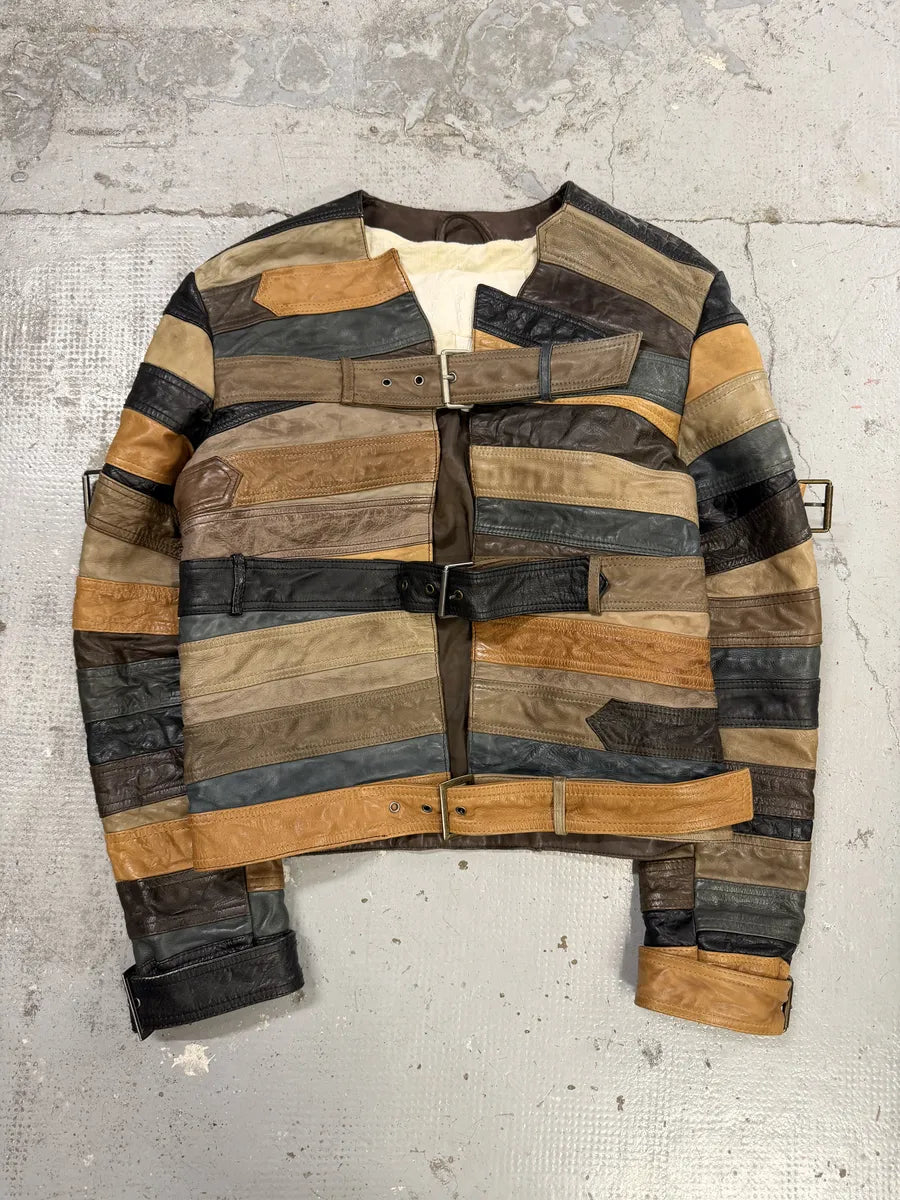 2012 Maison Margiela H&M Belt Leather Jacket vdeXIXn 4