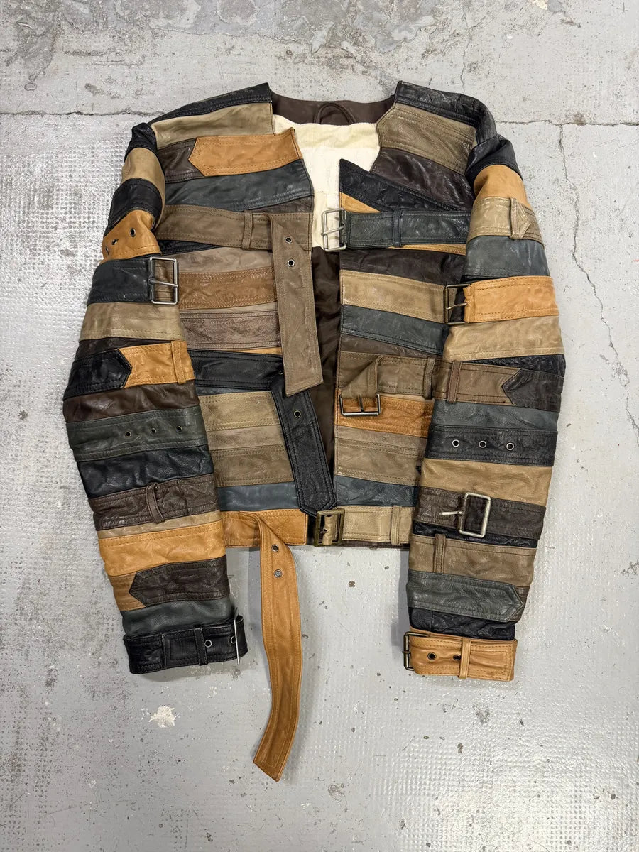 2012 Maison Margiela H&M Belt Leather Jacket vdeXIXn 5