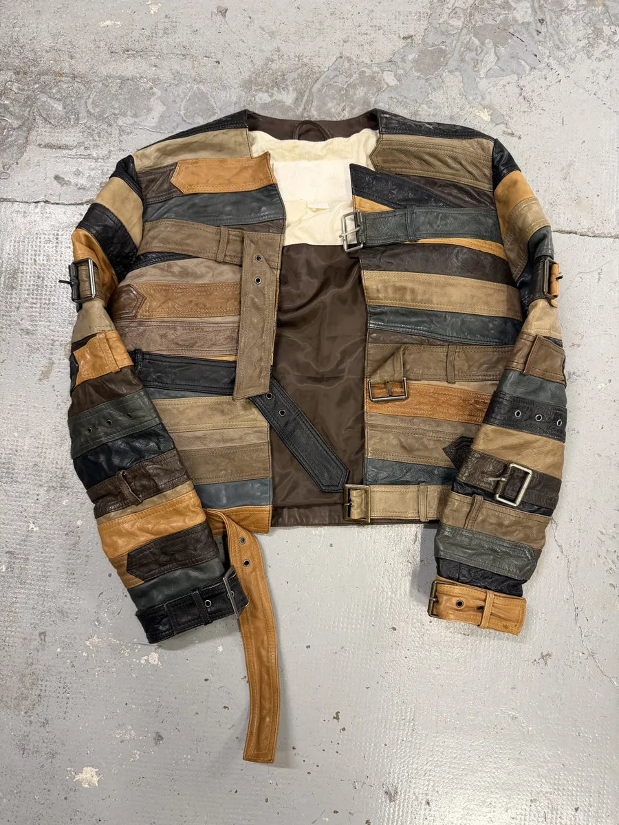 2012 Maison Margiela H&M Belt Leather Jacket vdeXIXn 6