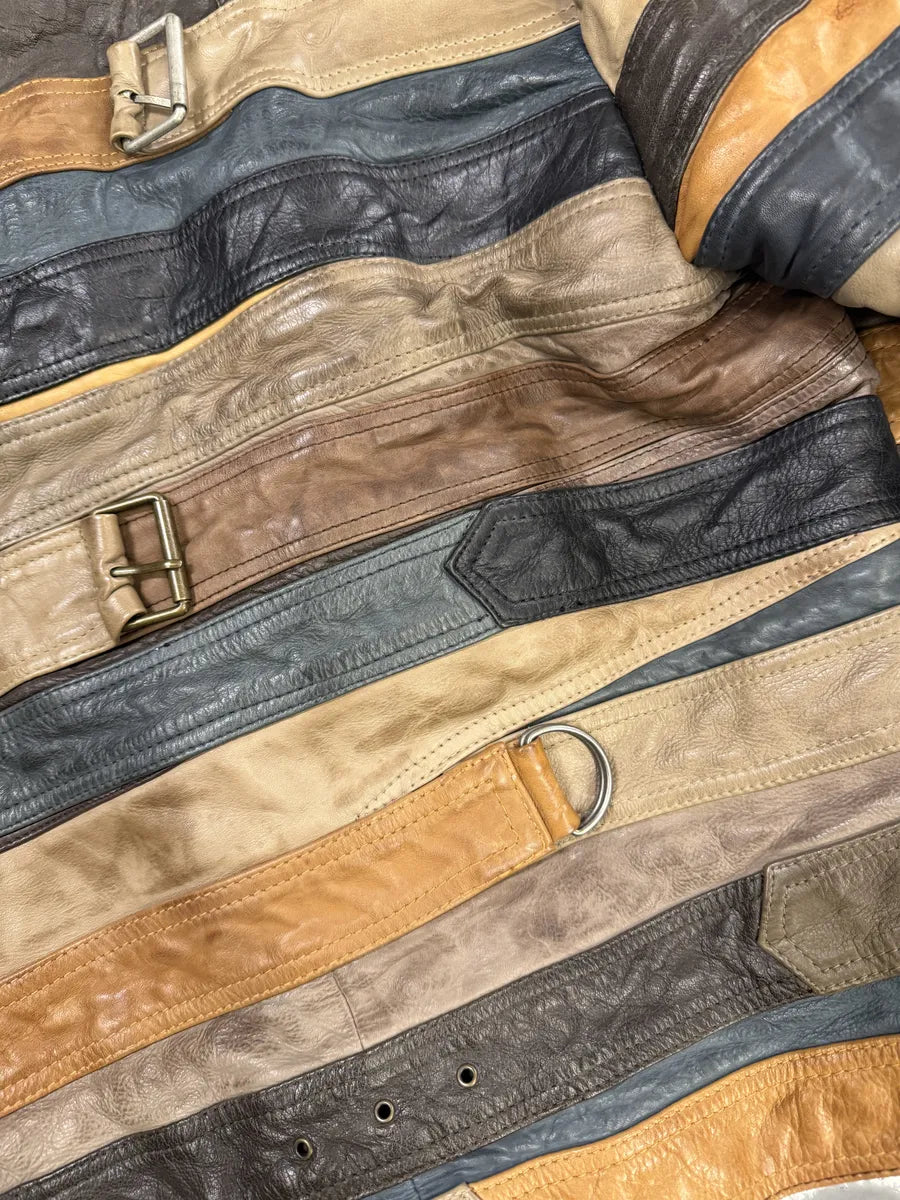 2012 Maison Margiela H&M Belt Leather Jacket vdeXIXn 8